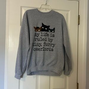 Gildan Gray Cat Sweatshirt - Furry Overlords